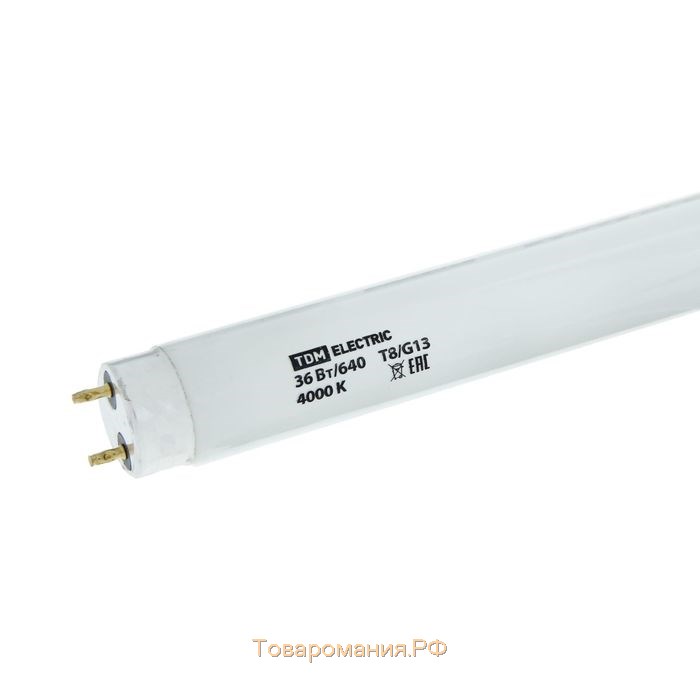 Лампа люминесцентная TDM, G13, 36 Вт, 4000 К, 1213х26 мм, двухцокольная, линейная