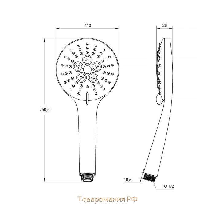 Душевая лейка IDDIS, 070, 0703F00i18