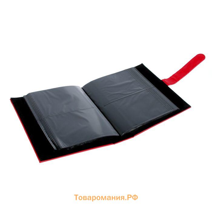 Фотоальбом 200 фото 10х15 см кожзам, красный 23,5х18,5х5,5 см