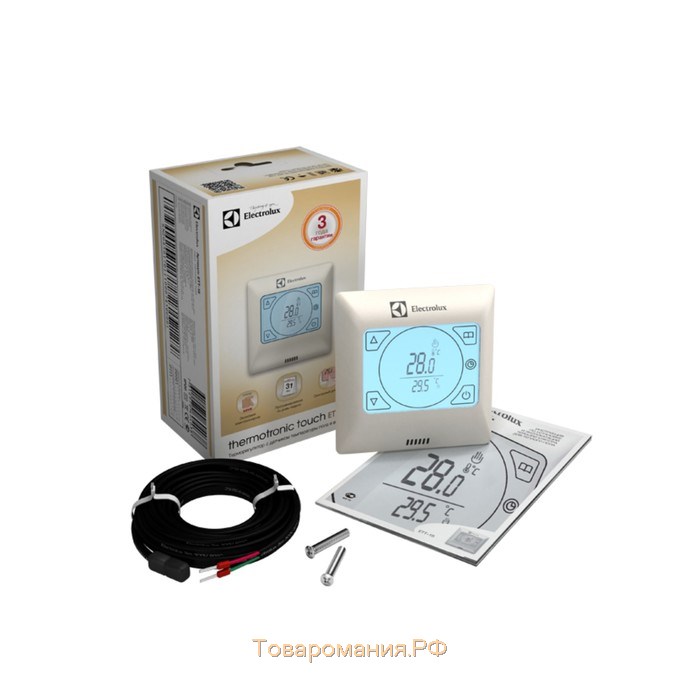Терморегулятор Electrolux ETT-16, электронный, 16 А, 3600 Вт, датчик пола