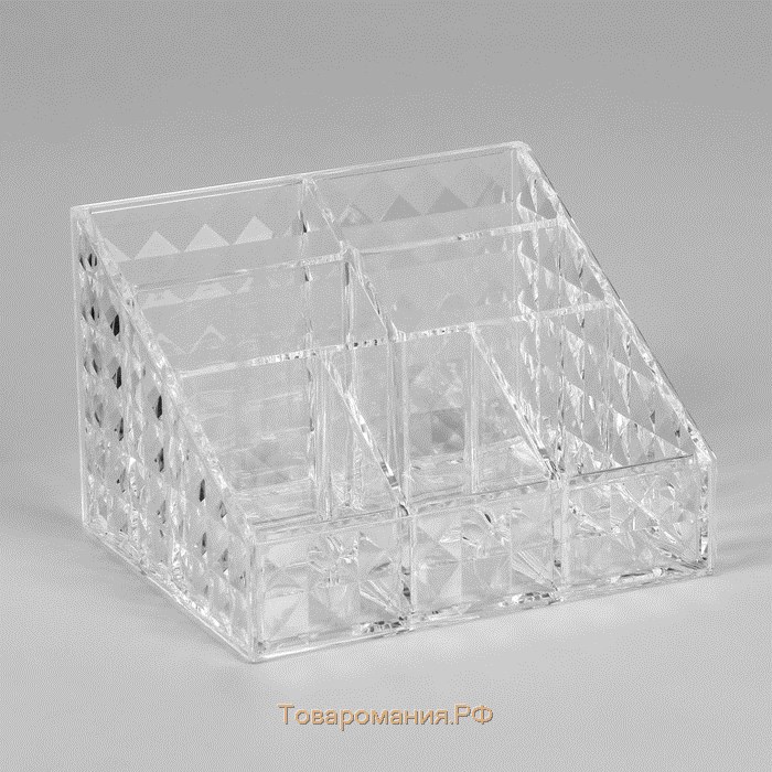Органайзер для хранения, 7 секций, 14,7 × 10 × 12,3 см, в картонной коробке, цвет прозрачный