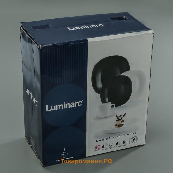 Сервиз столовый Luminarc Carine White&Black, стеклокерамика, 30 предметов, белый, чёрный
