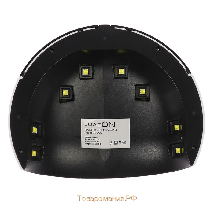 Лампа для гель-лака LUF-18, UV/LED, 24 Вт, 8 диодов, таймер 60/90/120 сек, USB, белая