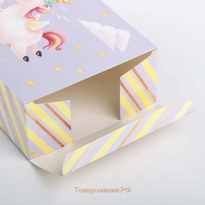 Коробка подарочная складная, упаковка, «Единорог», 16 х 23 х 7,5 см