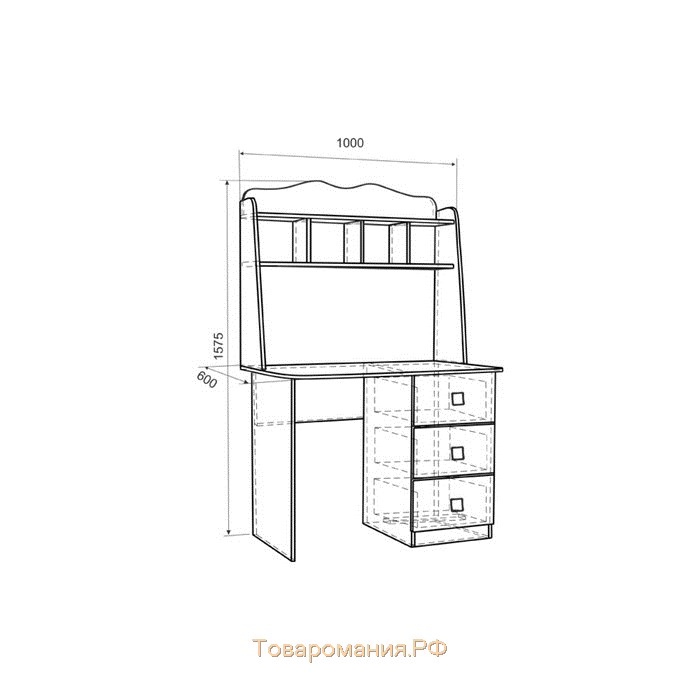 Стол Фэнтези, 1000х600х1575, Белый рамух