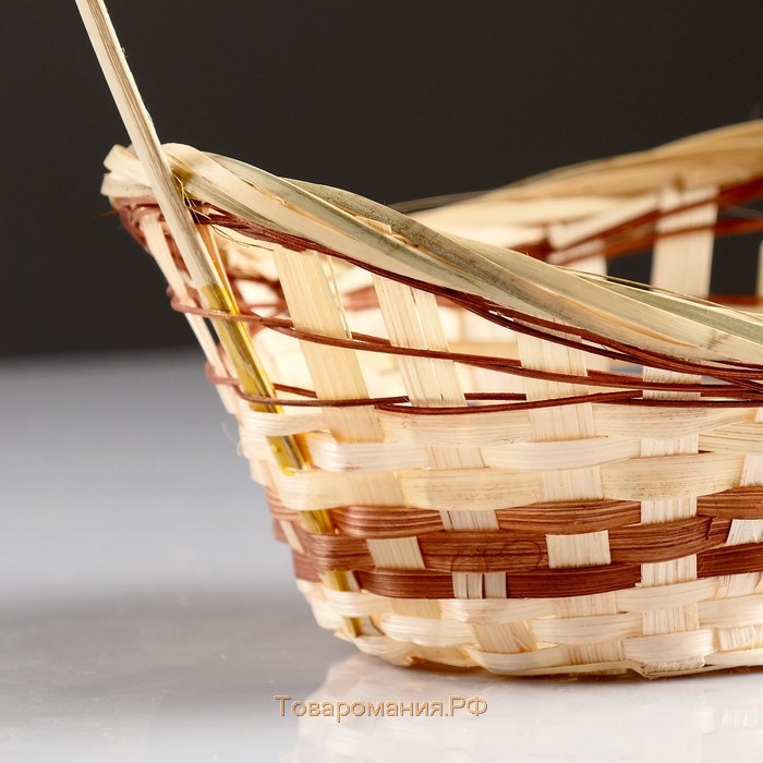 Корзина плетеная «Ладья», 20×17×8 см, бамбук
