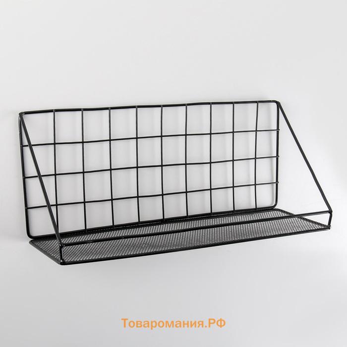 Полка для кухни  «Лофт», 35×12×15,5 см, цвет чёрный