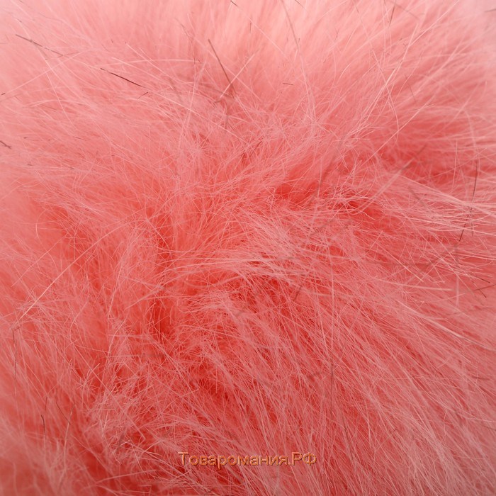 Помпон искусственный мех "Пепельно-розовый с черными кончиками" d=13 см