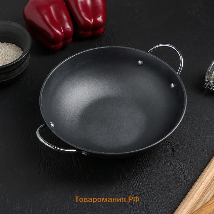 Сковорода-Wok «Мини», 1,4 л, d=20 см, антипригарное покрытие, цвет чёрный