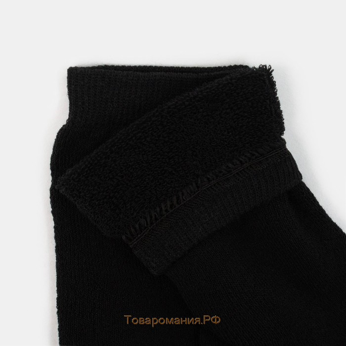 Носки мужские махровые, цвет чёрный, размер 27