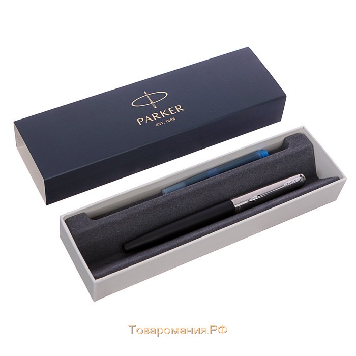 Ручка перьевая Parker Jotter Core F63 Bond Street Black CT M, корпус из нержавеющей стали