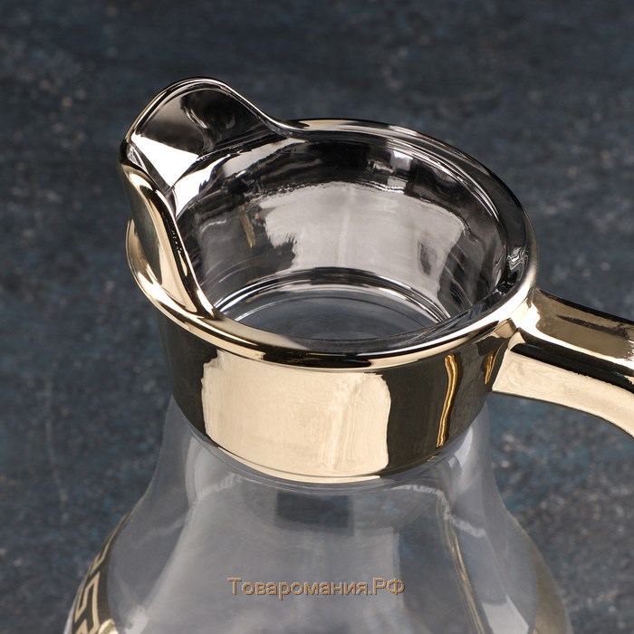 Набор питьевой «Нэро», 7 предметов: кувшин 1 л, стакан 230 мл, 6 шт, цвет напыления золотой