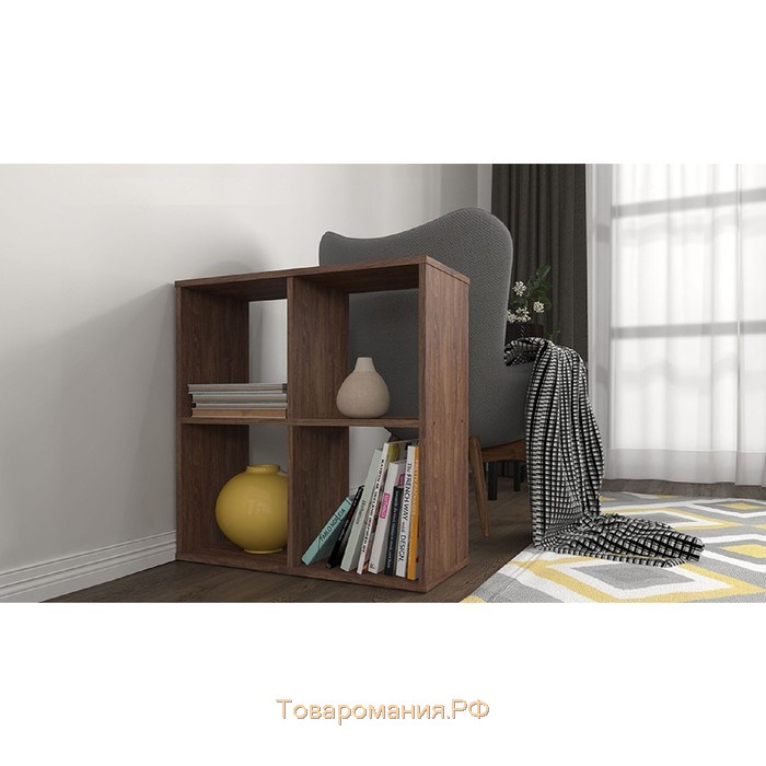 Стеллаж Polini Home Smart, кубический 4 секции, цвет винтаж