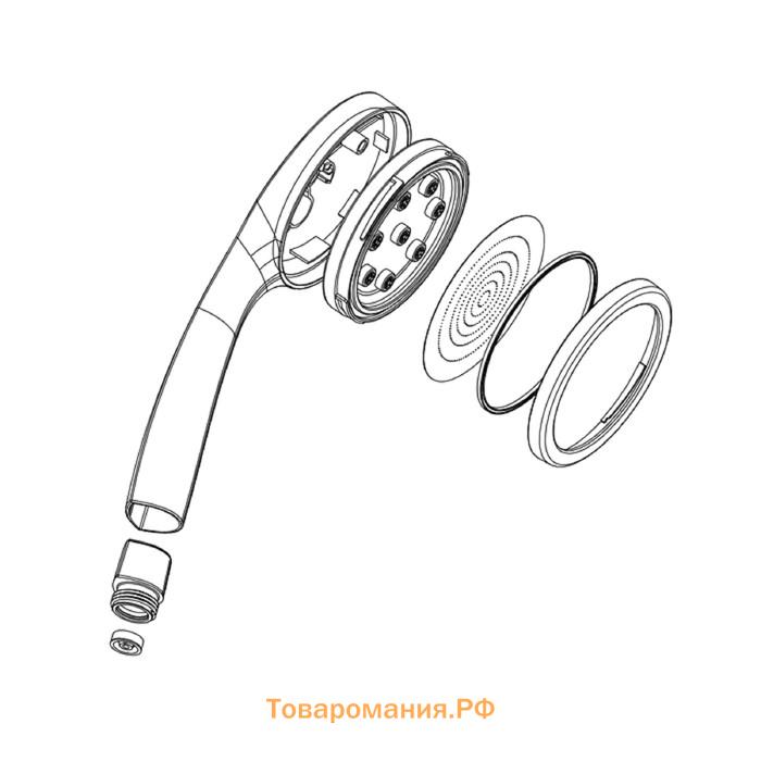 Душевая лейка IDDIS SpaHome SPA1F00i18, 355 форсунок, расслабляющая, матовый хром