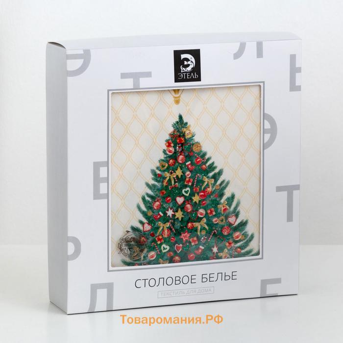 Скатерть новогодняя  "Golden Christmas" Скатерть новогодняя 150*180 +/-3см с ГМВО, 100%хл, 190г/м2