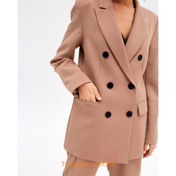 Пиджак женский двубортный MIST размер 42, цвет бежевый