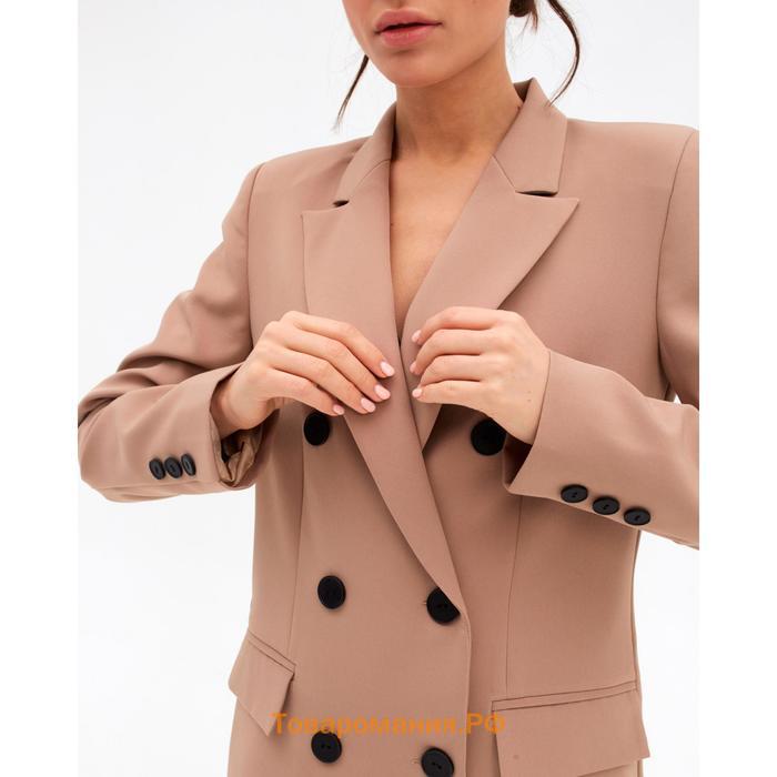 Пиджак женский двубортный MIST размер 50, цвет бежевый