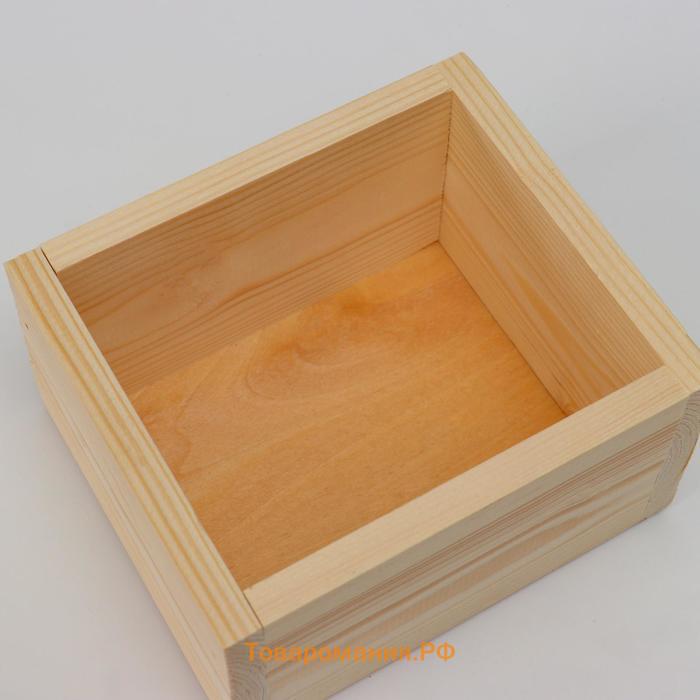 Кашпо деревянное 14.5×12.5×7,5см Элегант, натуральный Дарим Красиво
