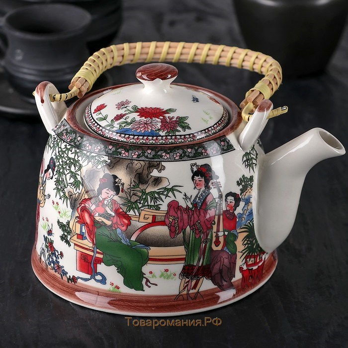 Чайник керамический заварочный с металлическим ситом «Беседа», 800 мл