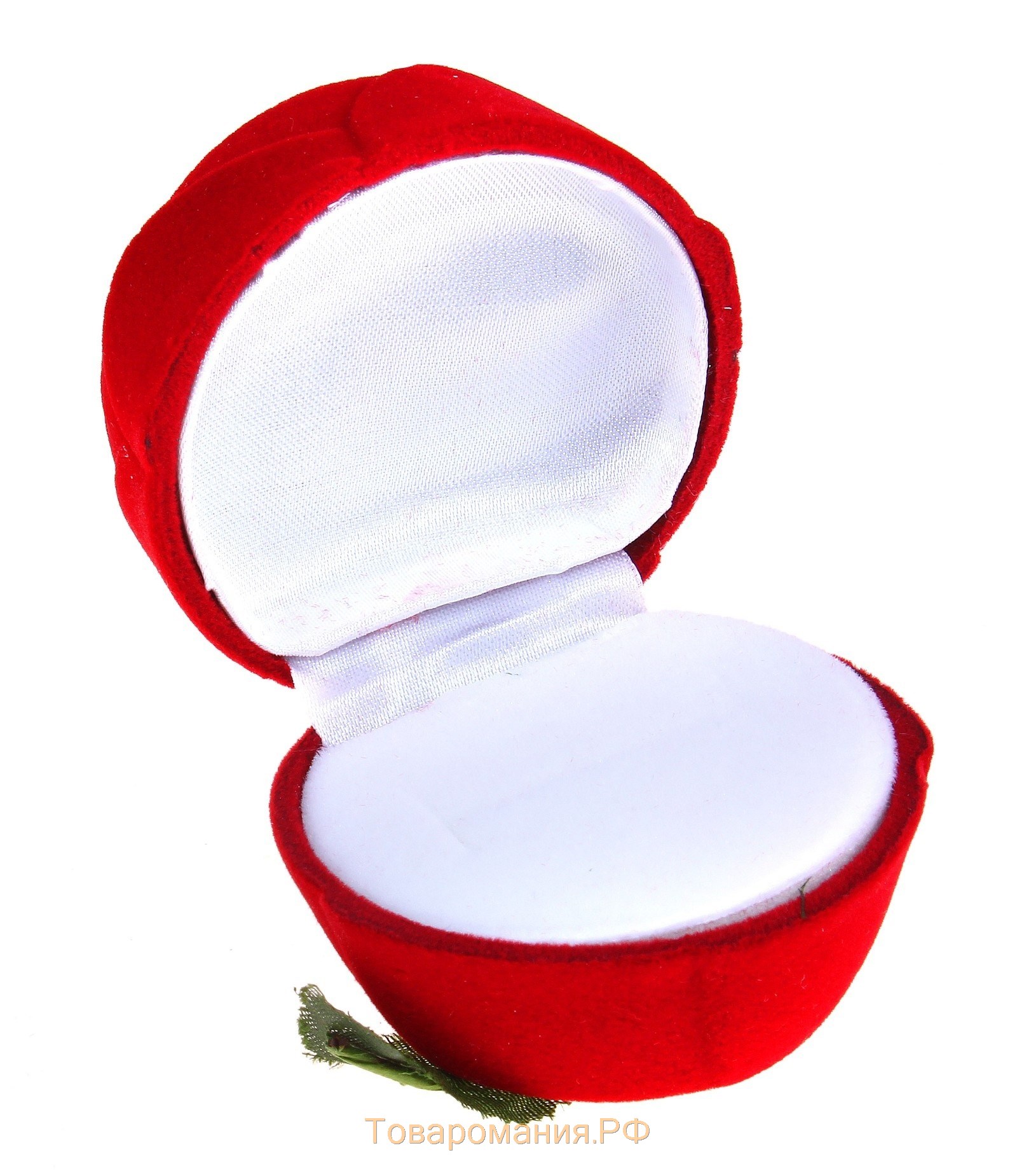 Футляр бархатный под кольцо "Роза" крупная, 6x5,5x5,5 , цвет красный, вставка белая