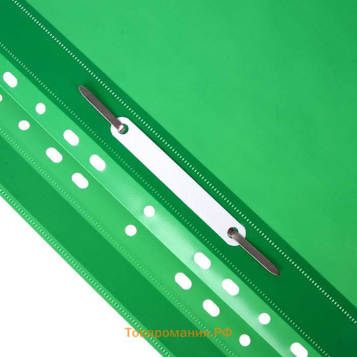 Папка-скоросшиватель Calligrata, А4, 180 мкм, зелёная, прозрачный верх, с перфорацией