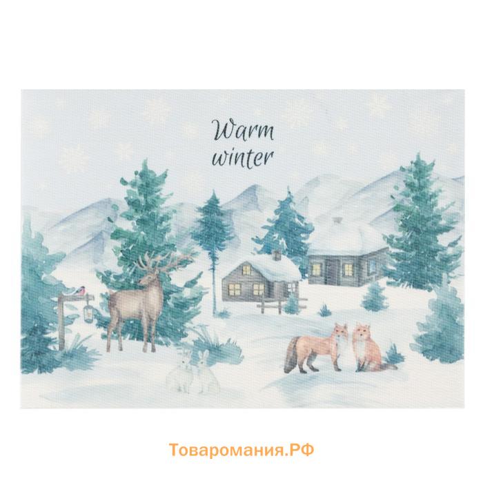 Новый год. Новогодняя салфетка на стол "Warm winter" ПВХ, 40х29 см