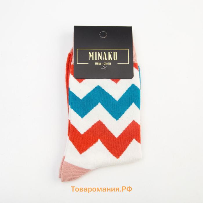 Носки MINAKU «Зигзаги», размер 36-39 (23-25 см)