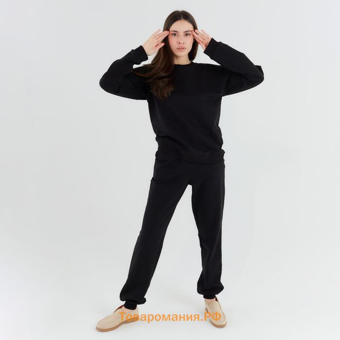 Костюм женский (свитшот, брюки) MINAKU: Casual Collection цвет чёрный, размер 46