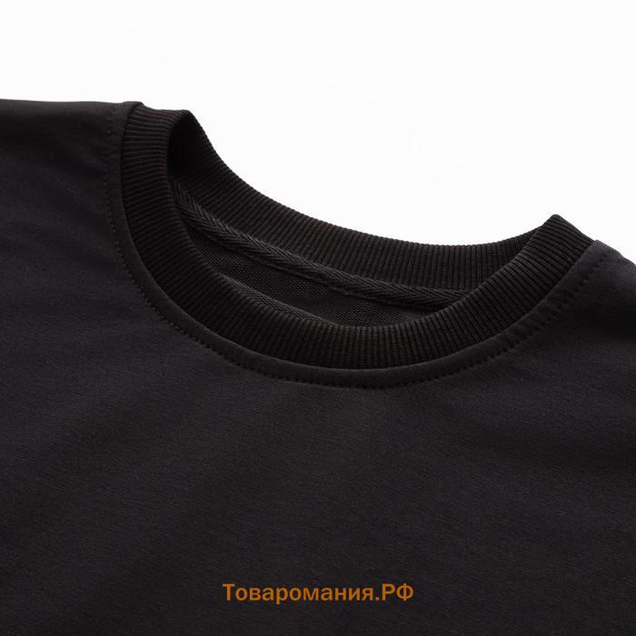 Костюм женский (свитшот, брюки) MINAKU: Casual Collection цвет чёрный, размер 52