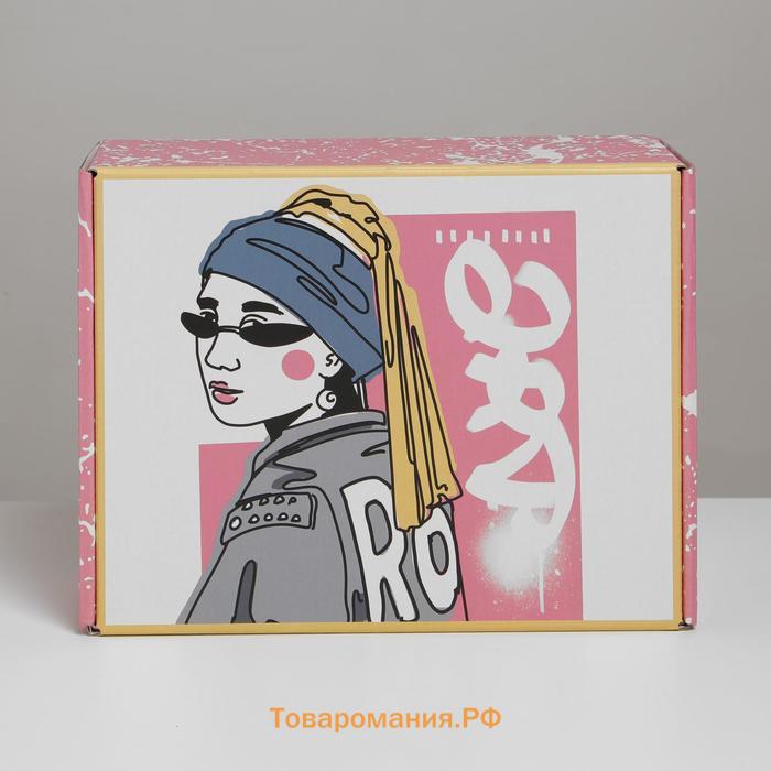 Коробка подарочная складная, упаковка, «Девушка с серёжкой», 27 х 21 х 9 см