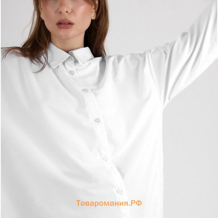 Рубашка SL, косая планка, 42-44, белый