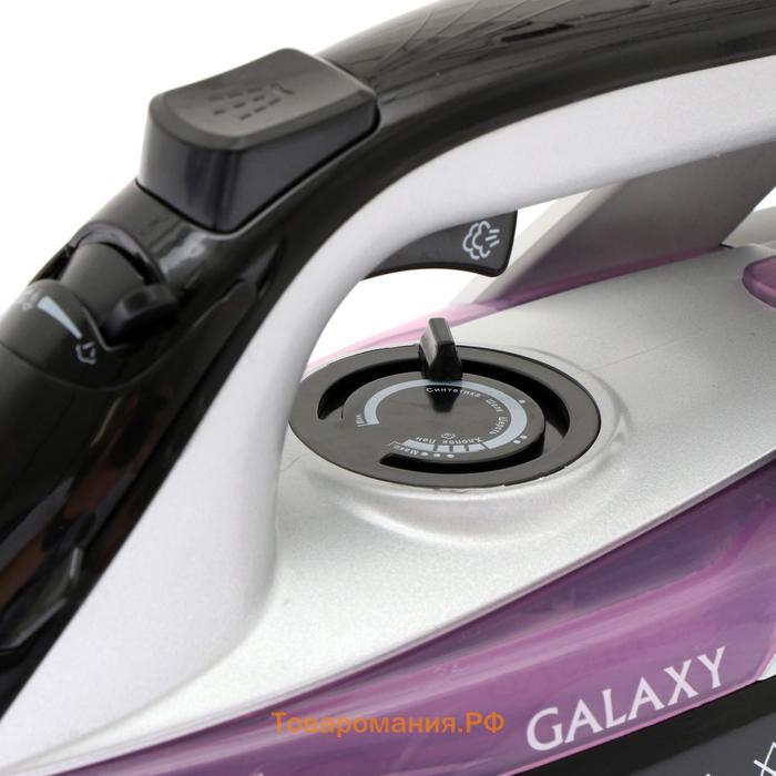 Утюг Galaxy LINE GL 6128, 2200 Вт, керамическая подошва, 30 г/мин, 150 мл, фиолетовый