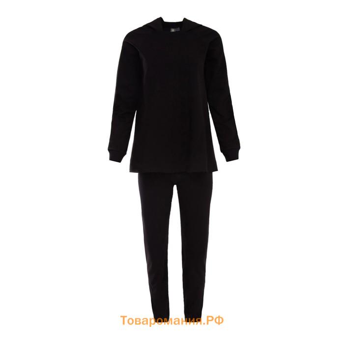 Комплект женский (толстовка, брюки) MINAKU: Home comfort цвет чёрный, р-р 46
