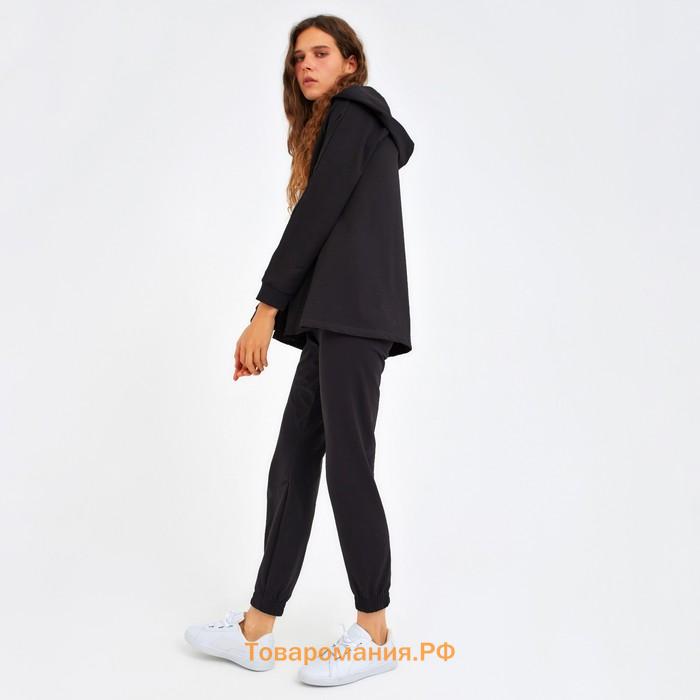 Комплект женский (толстовка, брюки) MINAKU: Home comfort цвет чёрный, р-р 48