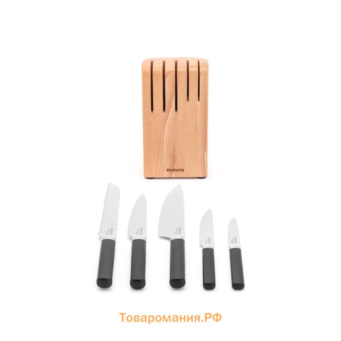 Набор ножей кухонных на подставке Brabantia Profile New, 6 предметов