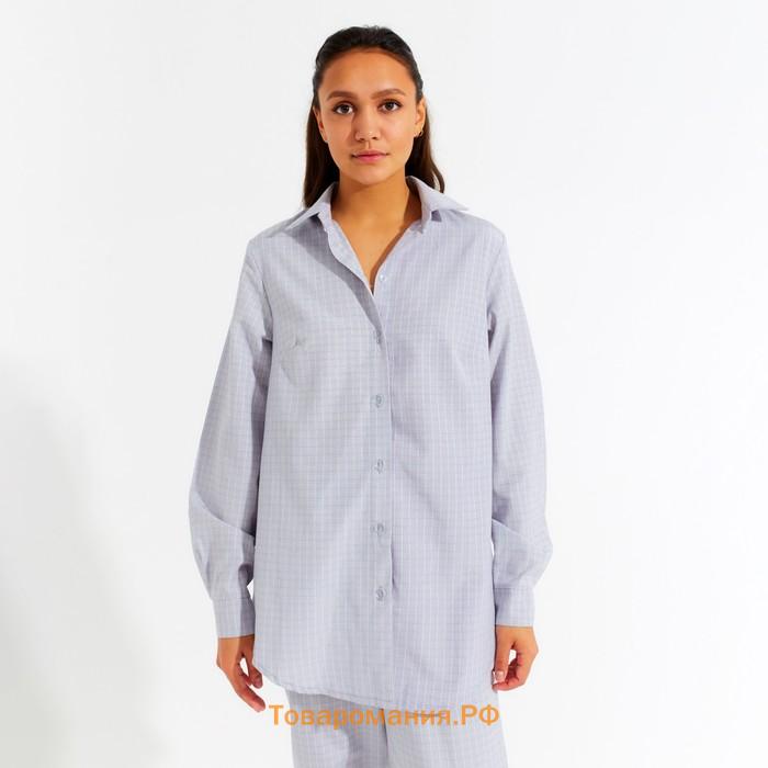 Рубашка женская MINAKU: Home collection цвет серый, р-р 50
