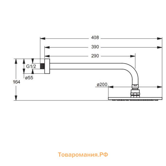 Душевая лейка Vidima SEVA JET M1 BA193AA, настенный, хром