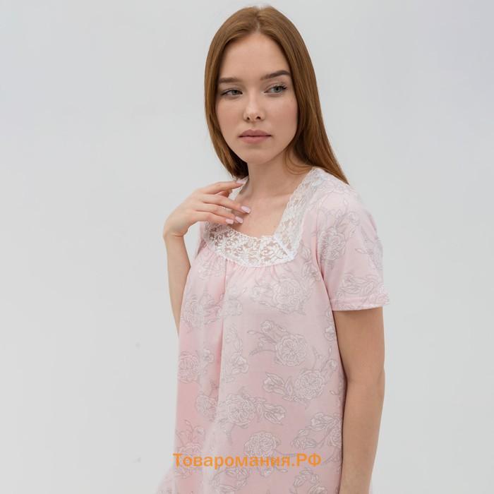 Ночная сорочка женская, цвет розовый, размер 44