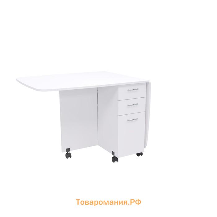 Стол книжка с ящиками  380/1670х800х740 Белый