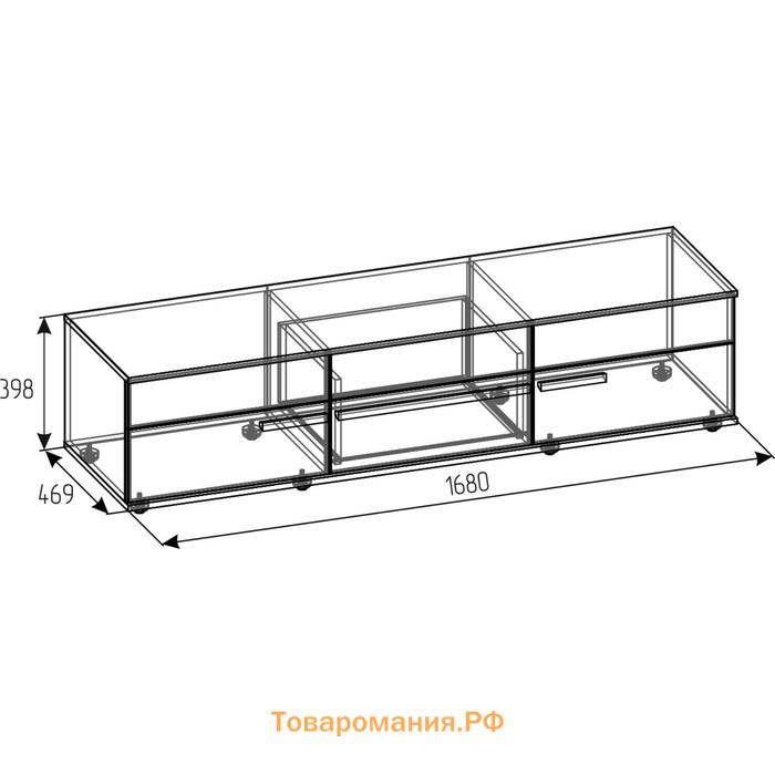 Тумба ТВ Crown 3, 1680 × 469 × 398 мм, цвет дуб золотистый / графит