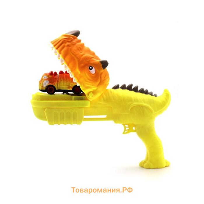 Набор игровой Speedy Dinos «Скоростные динозавры», с фрикционной машинкой и пусковым устройством, цвет жёлтый