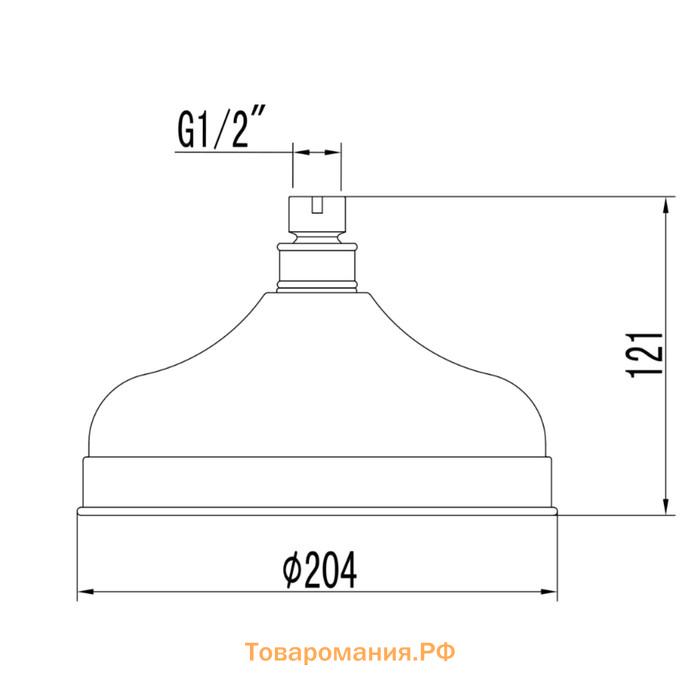 Душевая лейка Lemark LM8989B, 204 мм, стационарная, круглая, цвет бронза