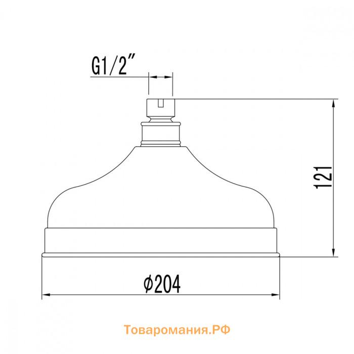 Душевая лейка Lemark LM8989G, 204 мм, стационарная, круглая, цвет золото