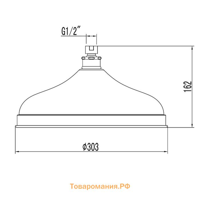 Душевая лейка Lemark LM9830B, 303 мм, стационарная, круглая, цвет бронза