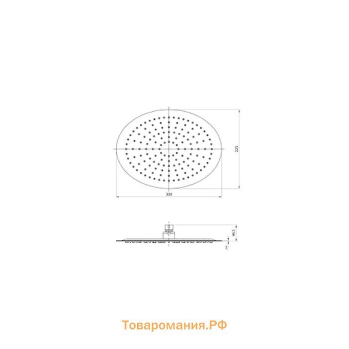 Душевая лейка Lemark LM9484S, верхняя, 300 х 225 мм, 1 функция, хром