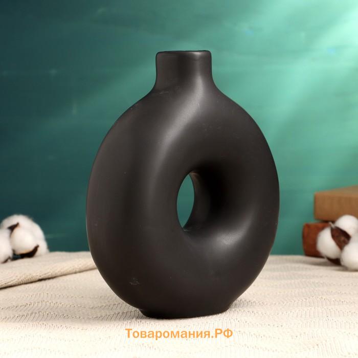 Ваза TAKE IT EASY «Линд», 21×17×7 см, керамика, чёрная