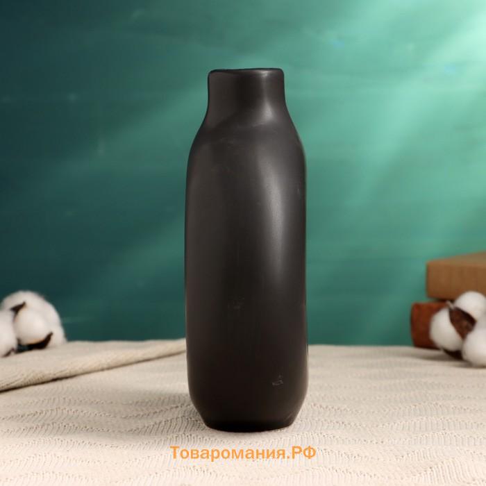 Ваза TAKE IT EASY «Линд», 21×17×7 см, керамика, чёрная
