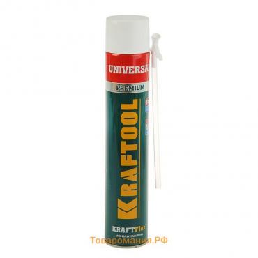 Пена монтажная Kraftool Kraftflex Premium, адаптерная, всесезонная, 750 мл