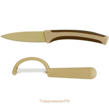 Набор ножей, CALVE, 2 предмета: нож для чистки 9 см, овощечистка