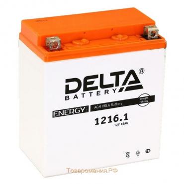 Аккумуляторная батарея Delta СТ1216.1 (YTX16-BS, YB16B-A) 12 В, 16 Ач прямая (+ -)